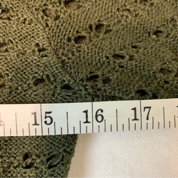 ColdWater Creek Olive Button Front 3/4 Sleeve Sweater- M - Picture 13 of 14